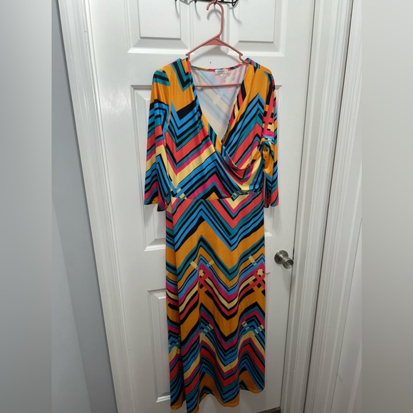 Orange Multi Color Maxi Dress in Size XL - Picture 1 of 4